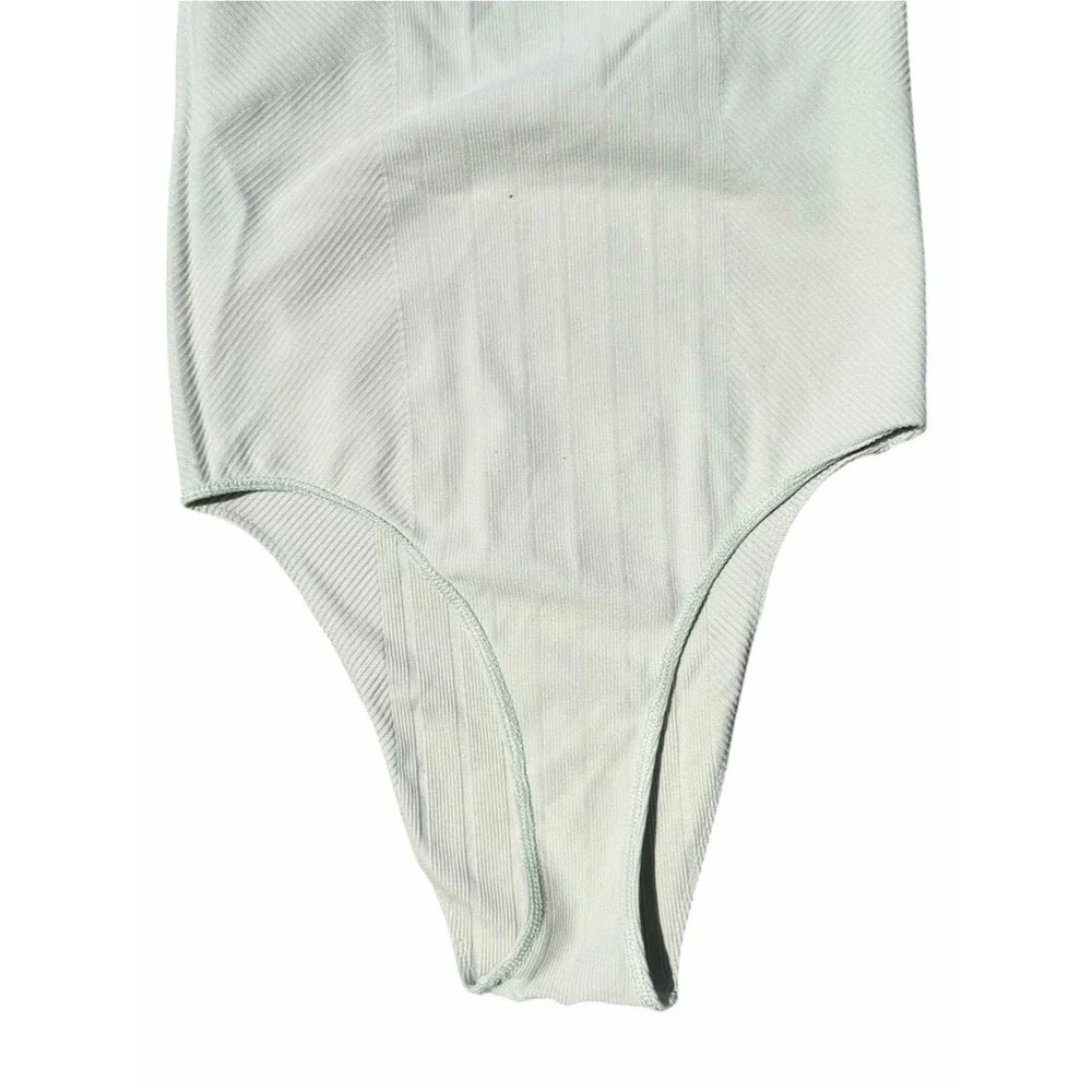 Anthropologie Mint Ribbed One Piece Swimsuit Sage Green Small Bodysuit Minimal